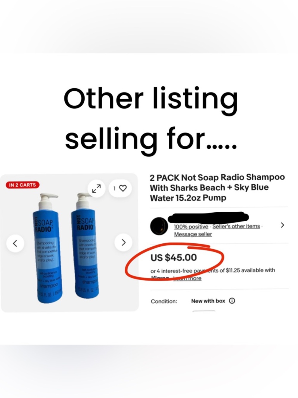 PRICE DROP‼️ NOT SOAP, RADIO Shampoo 15.2 oz Set of 2 Beach + Sky Blue Water - Picture 5 of 9